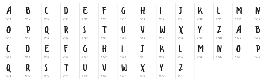 SPYDOL Character Map
