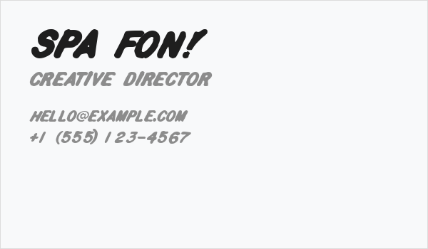 Spa Fon! Business Card