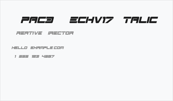 Spac3-Techv17-Italic Business Card