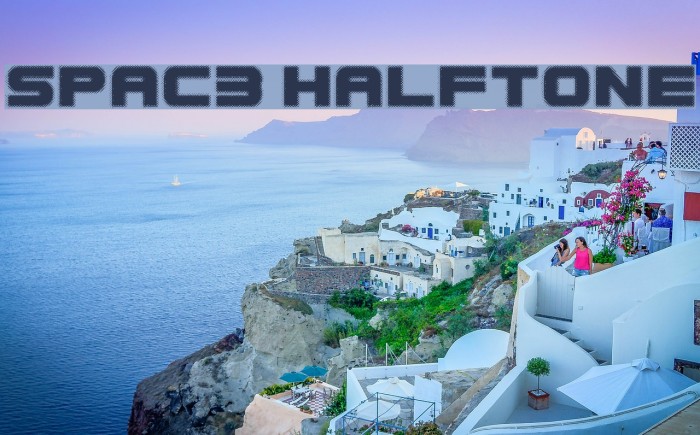 Spac3 halftone Font examples