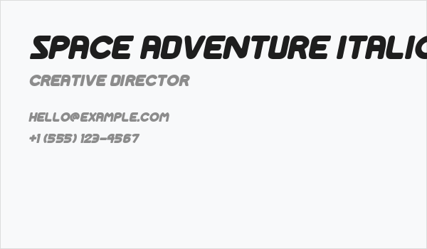 Space Adventure Italic Business Card