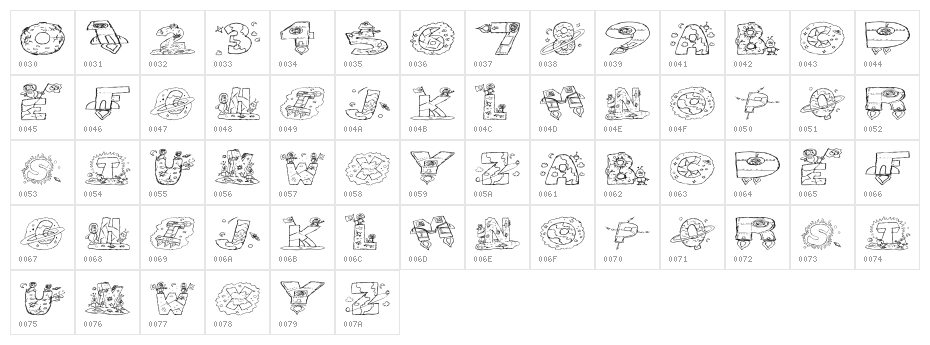 Space Attack Character Map