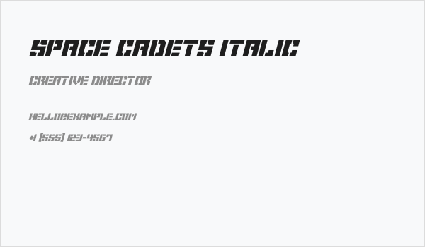 Space Cadets Italic Business Card