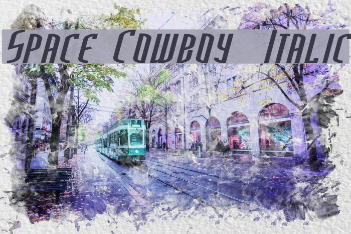 Space Cowboy Italic Font examples