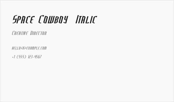 Space Cowboy  Italic Business Card