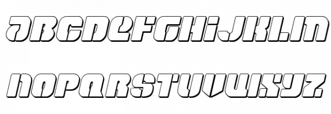 Space Cruiser 3D Italic Schriftart Groß