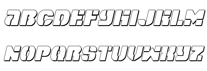 Space Cruiser 3D Italic Font LOWERCASE