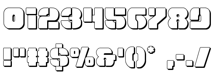 Space Cruiser 3D Font OTHER CHARS