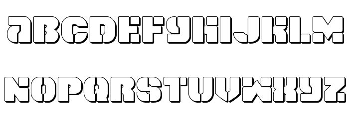 Space Cruiser 3D Font LOWERCASE