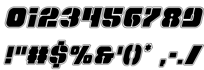 Space Cruiser Academy Italic Font OTHER CHARS
