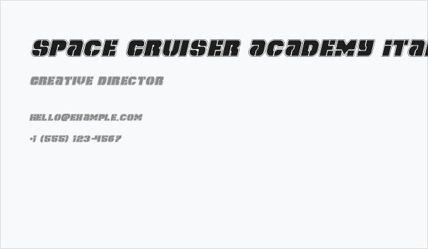 Space Cruiser Academy Italic Business Card