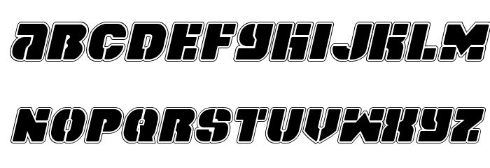 Space Cruiser Academy Italic Font LOWERCASE
