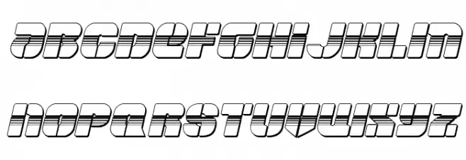 Space Cruiser Chrome Italic Font Litere mari