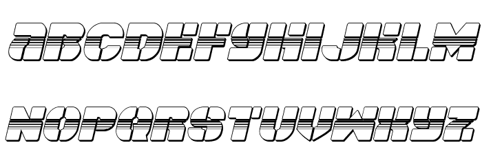 Space Cruiser Chrome Italic Font Litere mici