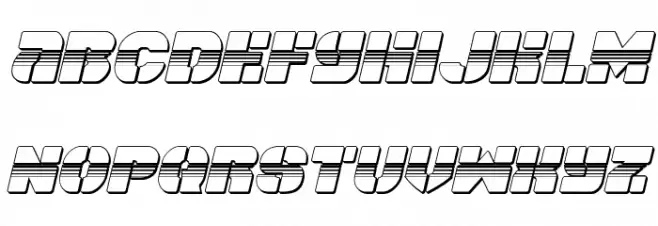 Space Cruiser Chrome Italic Font Litere mici