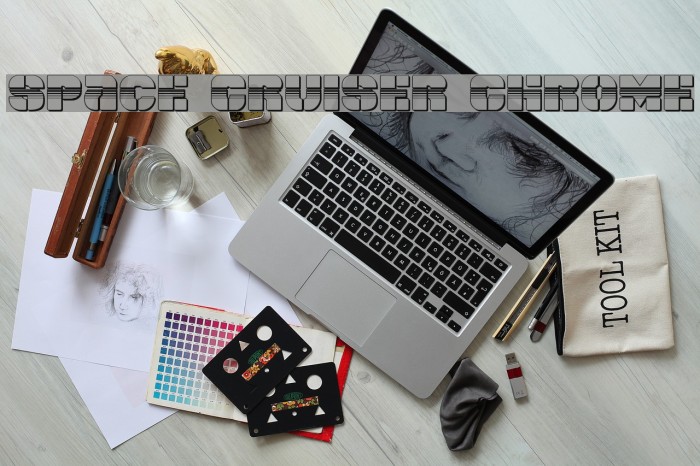 Space Cruiser Chrome Font examples