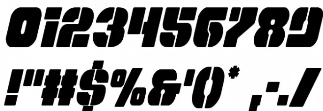 Space Cruiser Condensed Italic Font OTHER CHARS