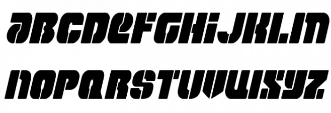 Space Cruiser Condensed Italic 字体 大写