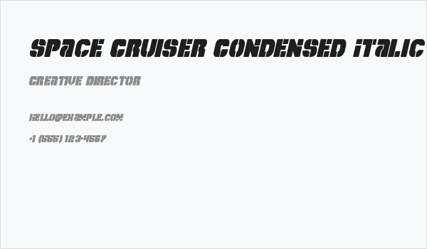 Space Cruiser Condensed Italic Business Card
