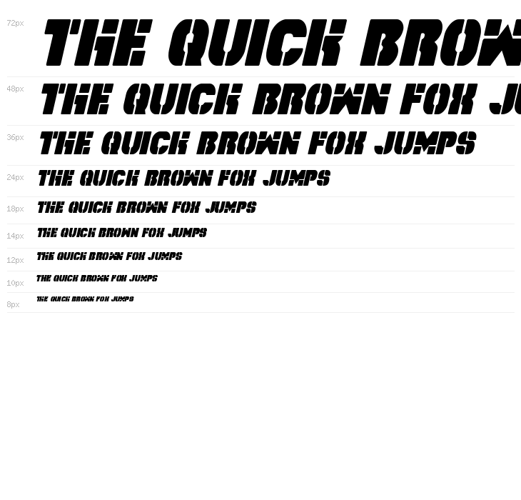 Space Cruiser Condensed Italic Waterfall
