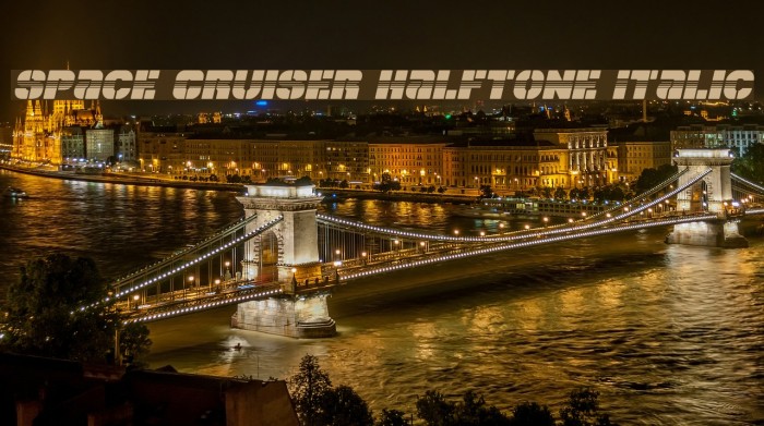 Space Cruiser Halftone Italic Font examples