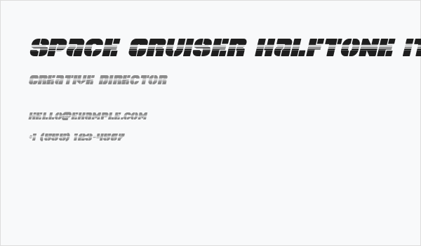Space Cruiser Halftone Italic Business Card