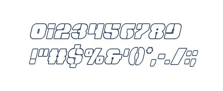 Space Cruiser Outline Italic Other Characters