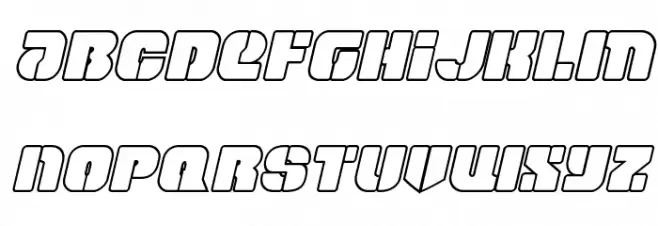 Space Cruiser Outline Italic Schriftart Groß