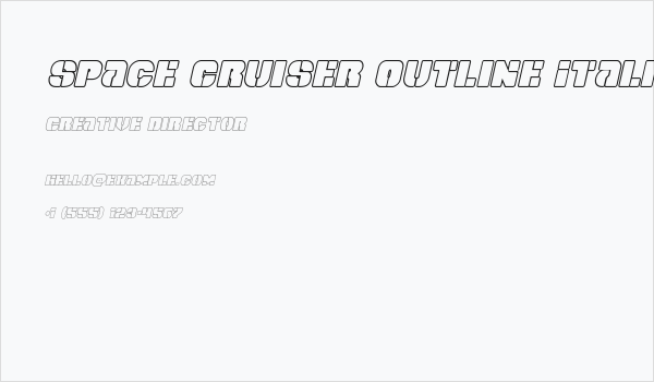 Space Cruiser Outline Italic Business Card