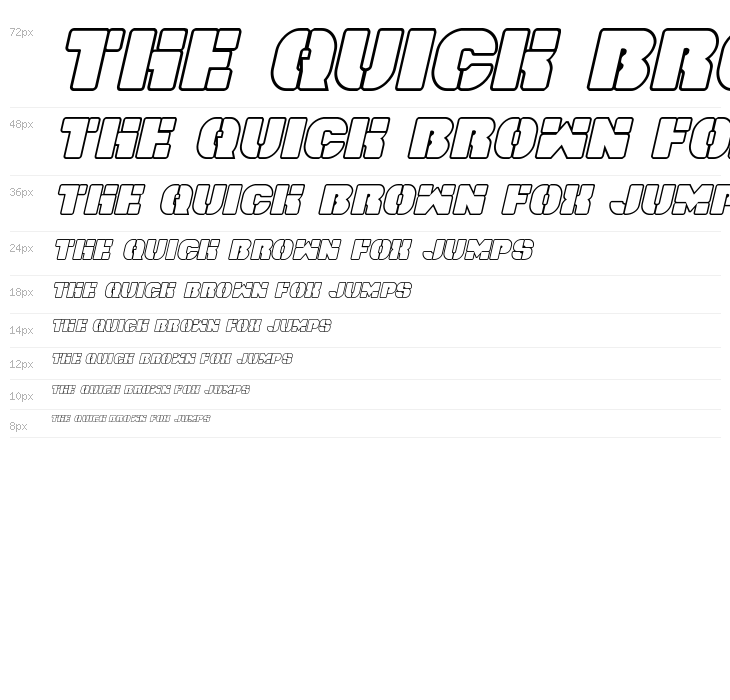 Space Cruiser Outline Italic Waterfall