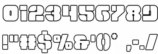 Space Cruiser Outline Font OTHER CHARS