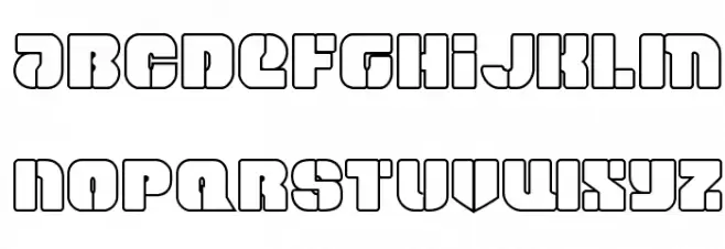 Space Cruiser Outline Шрифта ВЕРХНИЙ