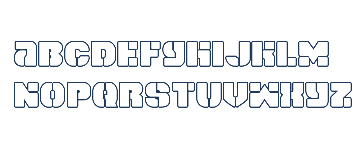 Space Cruiser Outline Lowercase
