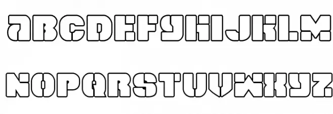 Space Cruiser Outline फ़ॉन्ट लोअरकेस