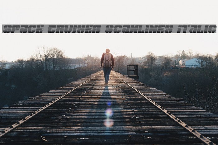 Space Cruiser Scanlines Italic Font examples