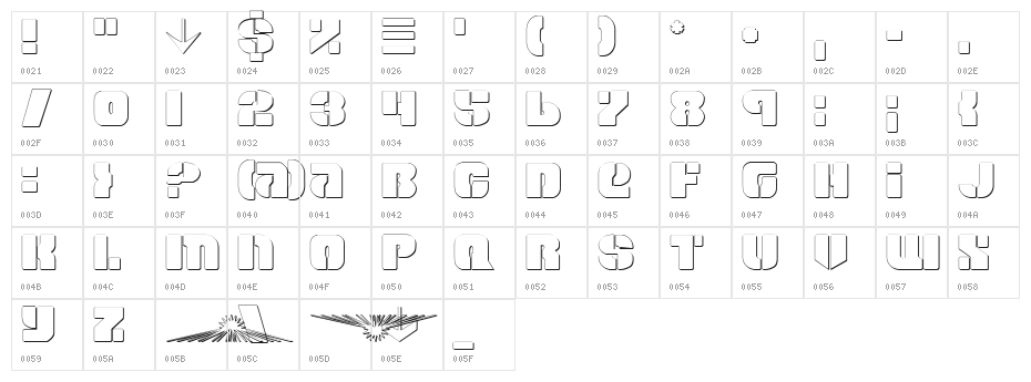 Space Cruiser Shadow Character Map