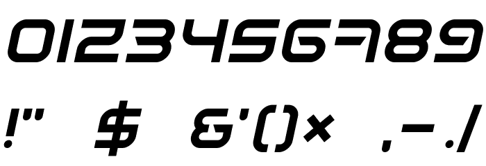 Space Frigate Italic Font OTHER CHARS