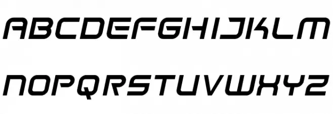 Space Frigate Italic फ़ॉन्ट अपरकेस