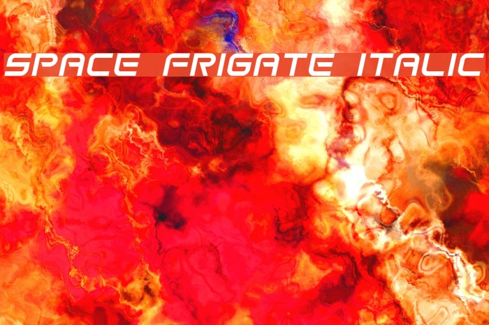 Space Frigate Italic Font examples