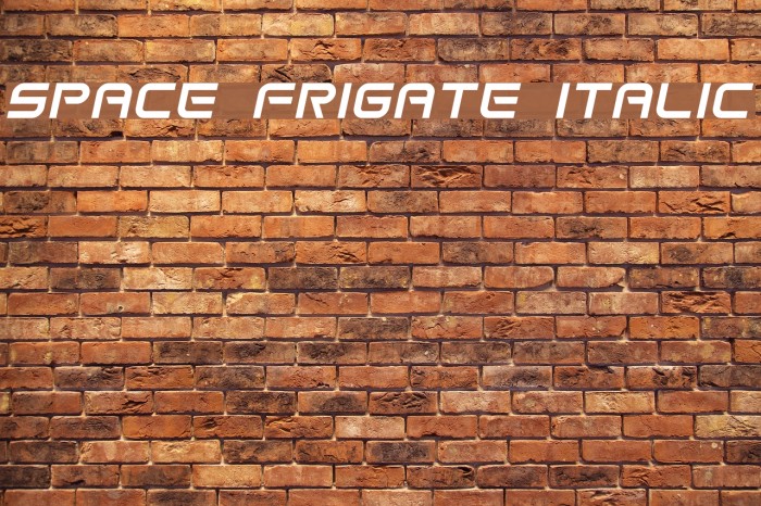 Space Frigate Italic Font examples