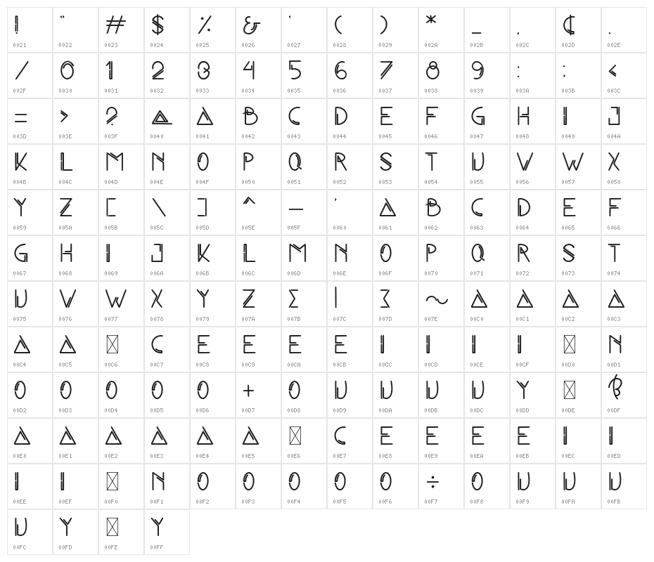 Space Game Character Map