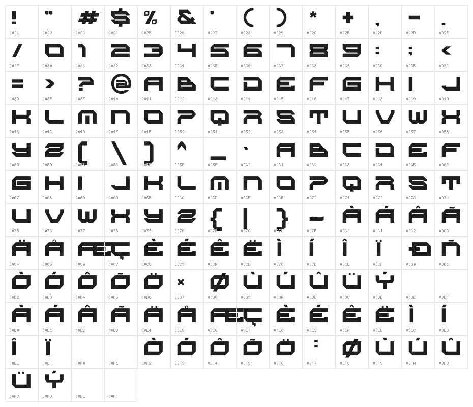 Space Games Character Map