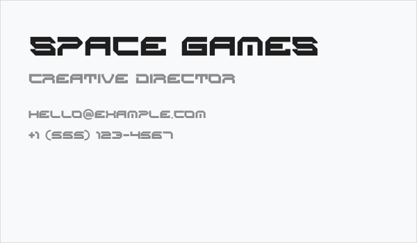 Space Games Business Card