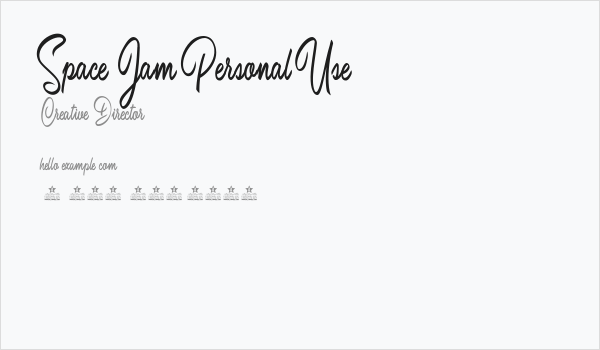 Space Jam Personal Use  Business Card