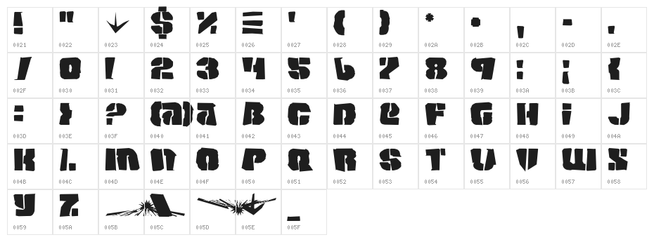 Space Junker Character Map