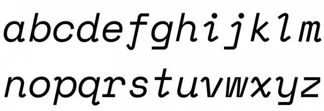 Space Mono Italic फ़ॉन्ट लोअरकेस