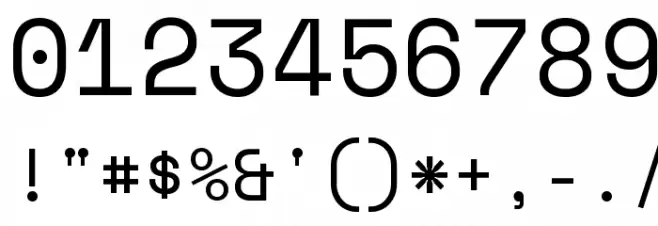 Space Mono Regular Font OTHER CHARS