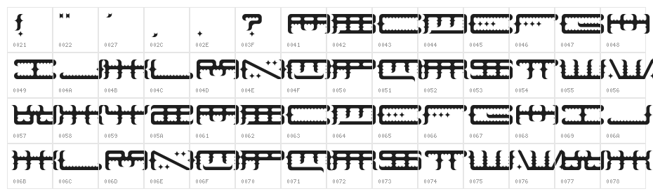 Space Odin Regular Character Map
