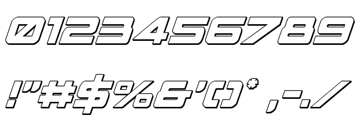 Space Ranger 3D Italic Font OTHER CHARS