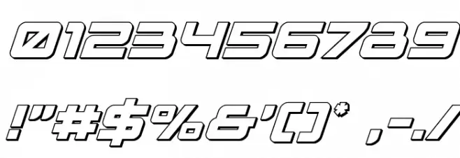 Space Ranger 3D Italic Font OTHER CHARS